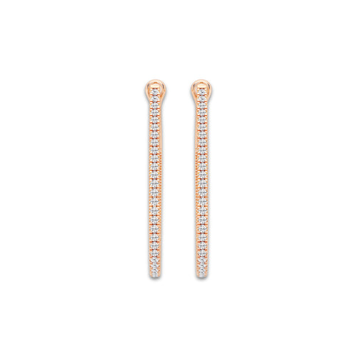 1 ctw Round Lab Grown Diamond Inside Out Hoop Earrings 14K Rose Gold, DE, VS1