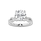 1.75 ctw Round Lab-Grown Diamond Twisted Shank Engagement Ring in Platinum for Women | D Color, VVS1 Clarity, IGI Certified 1.50 ct Center Diamond