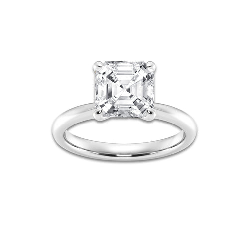 3.00 ctw Asscher Lab-Grown Diamond Solitaire Engagement Ring in 14K White Gold for Women | Colorless D, VVS1 Clarity, IGI Certified