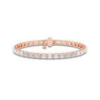 10 ctw Emerald Lab Grown Diamond East-West Tennis Bracelet - 6 Inches 14K Rose Gold, DE, VS1