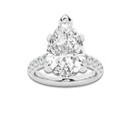 7.55 ctw Pear Lab-Grown Diamond Pave Engagement Ring in Platinum for Women | D Color, VVS1 Clarity, IGI Certified 7.00 ct Center Diamond