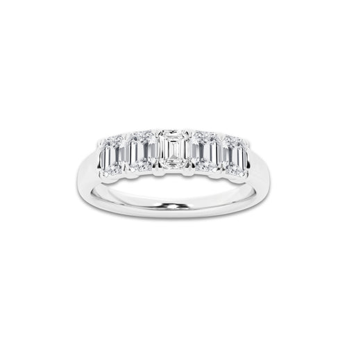 Holly 1 ctw Emerald Lab Grown Diamond Five-Stone Anniversary Band 14K White Gold, DE, VS1
