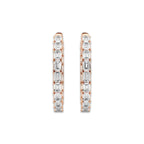 5 ctw Emerald Lab Grown Diamond Inside Out Hoop Earrings 14K Rose Gold, DE, VS1