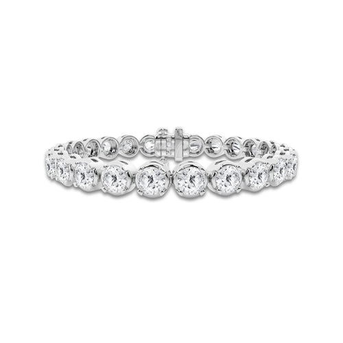 15 ctw Round Lab Grown Diamond Four Prong Tennis Bracelet -6.5 Inches Platinum, DE, VS1