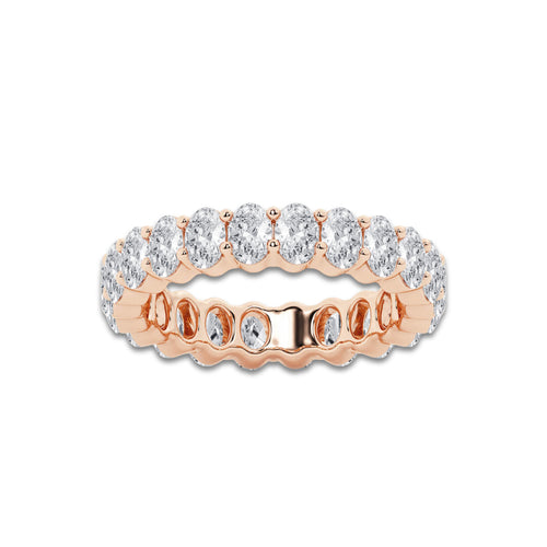 Elsie 2 2/3 ctw Oval Lab Grown Diamond Eternity Band - 4.2mm Width 14K Rose Gold, DE, VS1