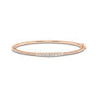 1 ctw Round Lab Grown Diamond Graduated Bangle Bracelet - 7 Inches 14K Rose Gold, DE, VS1