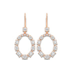 3 ctw Emerald and Oval Lab Grown Diamond Alternating Drop Earrings 14K Rose Gold, DE, VS1