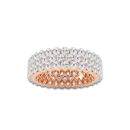 Bailey 3 ctw Multi Row Round Lab Grown Diamond Eternity Band - 6mm Width 14K Rose Gold, DE, VS1
