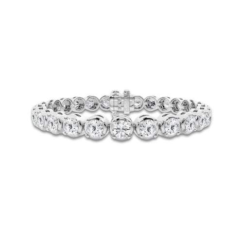 12 ctw Round Lab Grown Diamond Four Prong Tennis Bracelet -6 Inches Platinum, DE, VS1