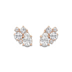 3 ctw Mosaic Five Stone Earrings 14K Rose Gold, DE, VS1