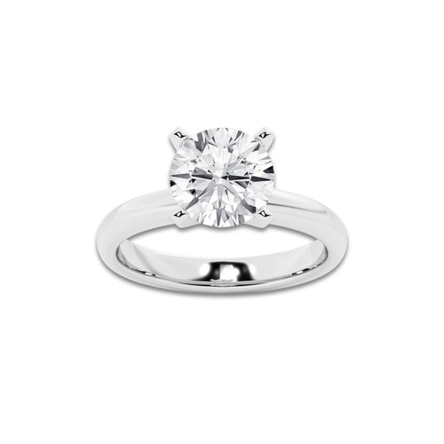 2.50 ctw Round Lab-Grown Diamond Minimalist Engagement Ring in Platinum for Women | D Color, VVS1 Clarity, IGI Certified