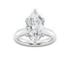 5.00 ctw Marquise Lab-Grown Diamond Minimalist Engagement Ring in 14K White Gold for Women | E Color, VS1 Clarity, IGI Certified