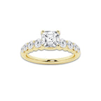 1.54 ctw Asscher Lab-Grown Diamond Side Stone Engagement Ring in 14K Yellow Gold for Women | Colorless D, VVS1 Clarity, IGI Certified 1.00 Ct Center Diamond