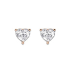 3 ctw Heart Lab Grown Diamond Stud Earrings 14K Rose Gold, E, VS1 | IGI Certified