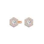 6 ctw Baguette Framed Cufflinks 14K Rose Gold, E, VS1