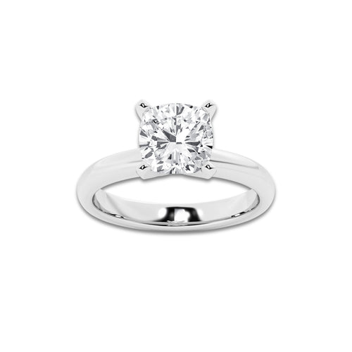 8.00 ctw Cushion Lab-Grown Diamond Minimalist Engagement Ring in Platinum for Women | D Color, VVS1 Clarity, IGI Certified