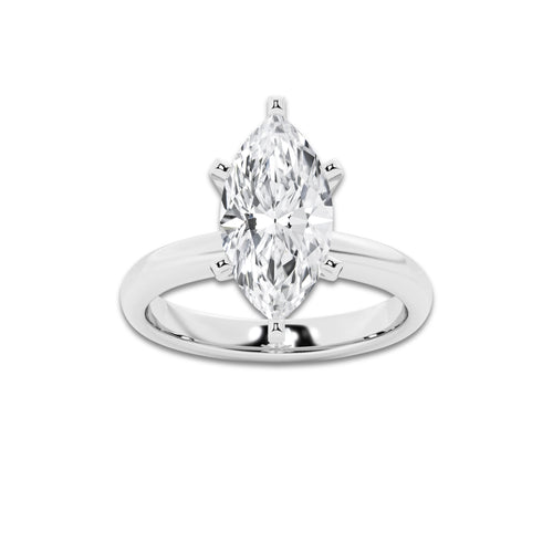 6.00 ctw Marquise Lab-Grown Diamond Minimalist Engagement Ring in Platinum for Women | D Color, VVS1 Clarity, IGI Certified