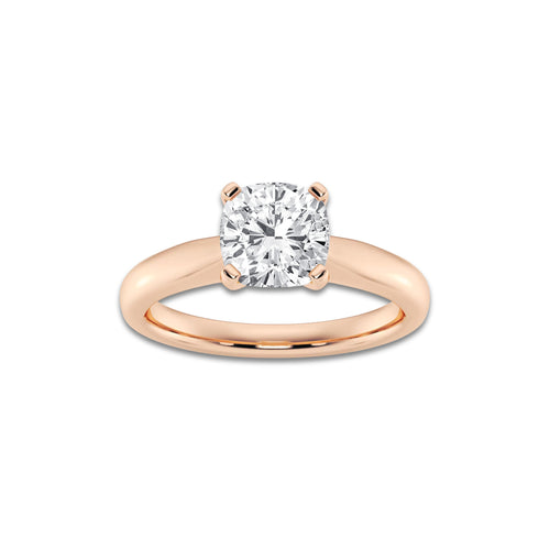 Freya 1 1/2 ctw Cushion Lab Grown Diamond Cathedral Solitaire Engagement Ring 14K Rose Gold, D, VVS | IGI Certified, 1 1/2 ct Center