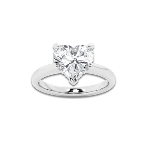 3 ctw Heart Lab Grown Diamond Hidden Halo Engagement Ring Platinum, E, VS1 | 3 ct Center