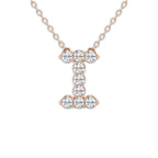 2/5 ctw Round Lab Grown Diamond Initial I Personalized Pendant 14K Rose Gold, DE, VS1