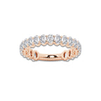 1 1/2 ctw Oval Lab Grown Diamond Three Quarter Eternity Wedding Band 14K Rose Gold, DE, VS1