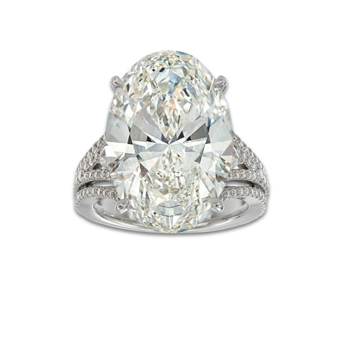 Tromso Ring 18K White Gold, E, VS1 | IGI Certified, 15 1/5 ct Center