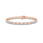 13 ctw Emerald Lab Grown Diamond Tennis Bracelet - 8.5 Inches 14K Rose Gold, DE, VS1