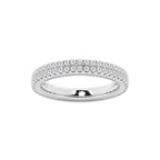 1/2 ctw Round Lab Grown Diamond Double Row Stackable Ring 14K White Gold, DE, VS1