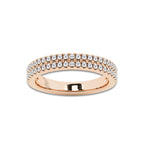 1/2 ctw Round Lab Grown Diamond Double Row Stackable Ring 14K Rose Gold, DE, VS1