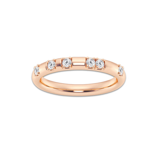 Hayden 1/5 ctw Round Lab Grown Diamond Contemporary High Comfort Fit Wedding Band 14K Rose Gold, DE, VS1