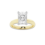 3.00 ctw Radiant Lab-Grown Diamond Minimalist Engagement Ring in 14K White Gold And Yellow Gold for Women | D Color, VVS1 Clarity, IGI Certified