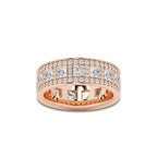 Elissa 2 3/4 ctw Princess and Round Lab Grown Diamond Wide Eternity Band - 7mm Width 14K Rose Gold, DE, VS1