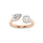 Echo 1 1/2 ctw Toi Et Moi Pear and Round Ring 14K Rose Gold, DE, VS1