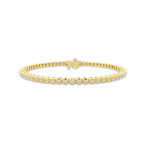 1 ctw Round Lab Grown Diamond Four-Prong Tennis Bracelet - 7.5 Inches 14K Yellow Gold, DE, VS1