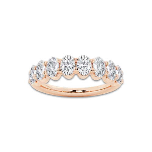 Nadia 1 1/2 ctw Oval Lab Grown Diamond Anniversary Band 14K Rose Gold, DE, VS1