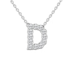 2/5 ctw Round Lab Grown Diamond Initial D Personalized Pendant 14K White Gold, DE, VS1