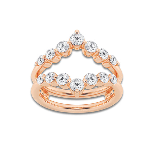 Madison 1 ctw Round Lab Grown Diamond Floating Ring Enhancer 14K Rose Gold, DE, VS1