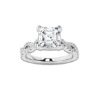 3.79 ctw Asscher Lab-Grown Diamond Twisted Shank Engagement Ring in Platinum for Women | D Color, VVS1 Clarity, IGI Certified 3.50 ct Center Diamond