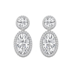 7 ctw Oval Lab Grown Diamond Drop Earrings 14K White Gold, DE, VS1