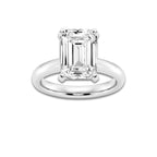 4.00 ctw Emerald Lab-Grown Diamond Minimalist Engagement Ring in Platinum for Women | D Color, VVS1 Clarity, IGI Certified