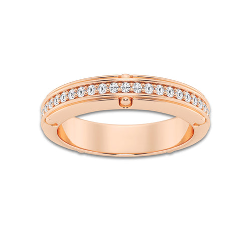1/2 ctw Round Lab Grown Diamond Pave Set Eternity Band - 4.8mm Width 14K Rose Gold, DE, VS1