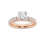 Ashley 3 5/8 ctw Asscher Lab Grown Diamond Eternity Solitaire Engagement Ring 14K Rose Gold, D, VVS | IGI Certified, 1 1/2 ct Center