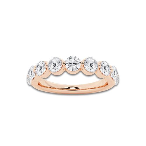 Jean 1 1/2 ctw Round Lab Grown Diamond Floating Wedding Band 14K Rose Gold, DE, VS1