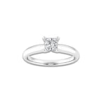 1.00 ctw Princess Lab-Grown Diamond Minimalist Engagement Ring in Platinum for Women | D Color, VVS1 Clarity, IGI Certified