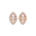 1/2 ctw Round Lab Grown Diamond Evil Eye Earrings 14K Rose Gold, DE, VS1