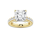 8.00 ctw Asscher Lab-Grown Diamond Split-Prong Set Side Stone Engagement Ring in 14K Yellow Gold for Women | Colorless E, VS1 Clarity, IGI Certified 7.00 ct Center Diamond