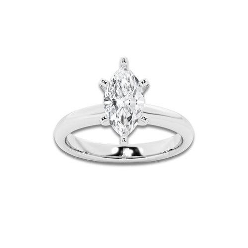 1.50 ctw Marquise Lab-Grown Diamond Minimalist Engagement Ring in 14K White Gold for Women | E Color, VS1 Clarity, IGI Certified