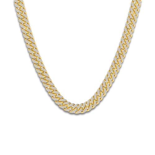 7 ctw Round Lab Grown Diamond Cuban Link Necklace 14K Yellow Gold, DE, VS1