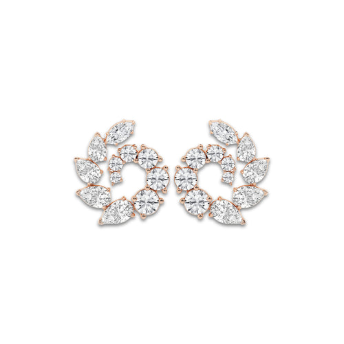 2 2/5 ctw Marquise and Pear Lab Grown Diamond Graduated Earrings 14K Rose Gold, DE, VS1