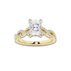 1.25 ctw Radiant Lab-Grown Diamond Twisted Shank Engagement Ring in 14K Yellow Gold for Women | D Color, VVS1 Clarity, IGI Certified 1.00 ct Center Diamond